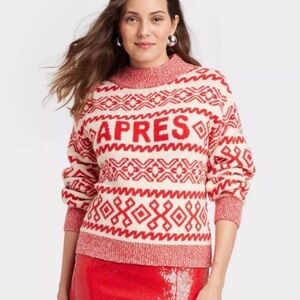 A New Day Apres Ski Pullover Graphic Sweater